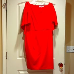 Trina Turk red capelet dress